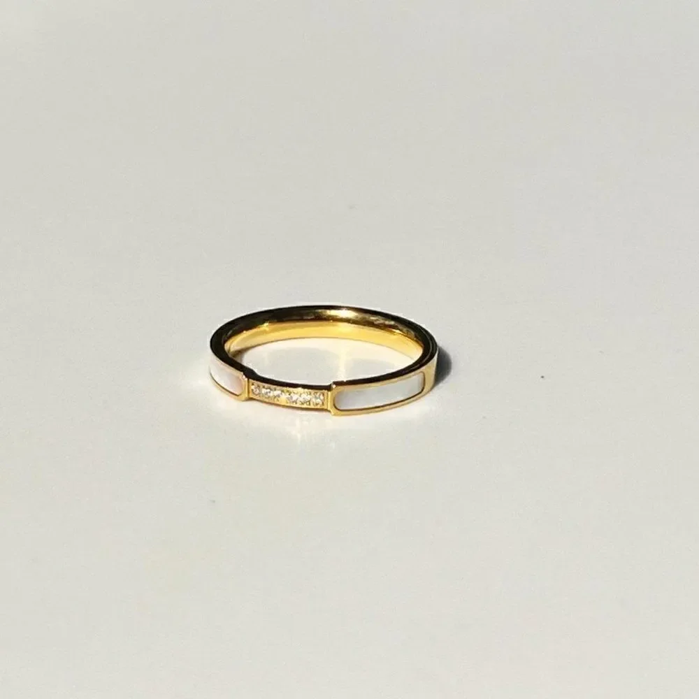 New! “Louisa” Dainty Iridescent/Gold Ring